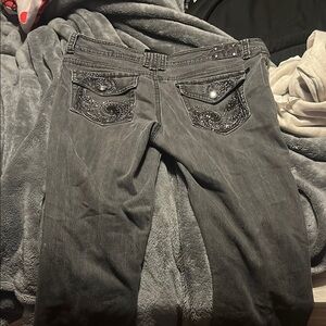 Women's Grey Embellished Jeans